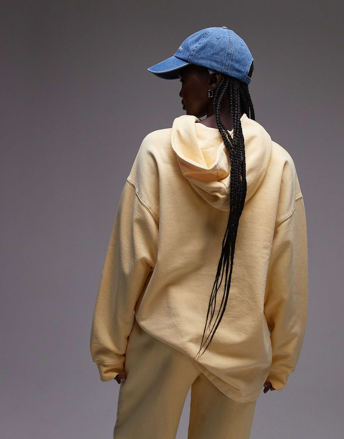 Sweat à capuche délavé à épaules tombantes