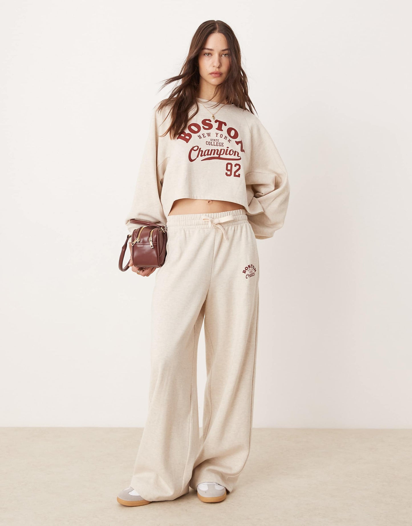 Topshop - Premium - Sweat à capuche oversize - Écru