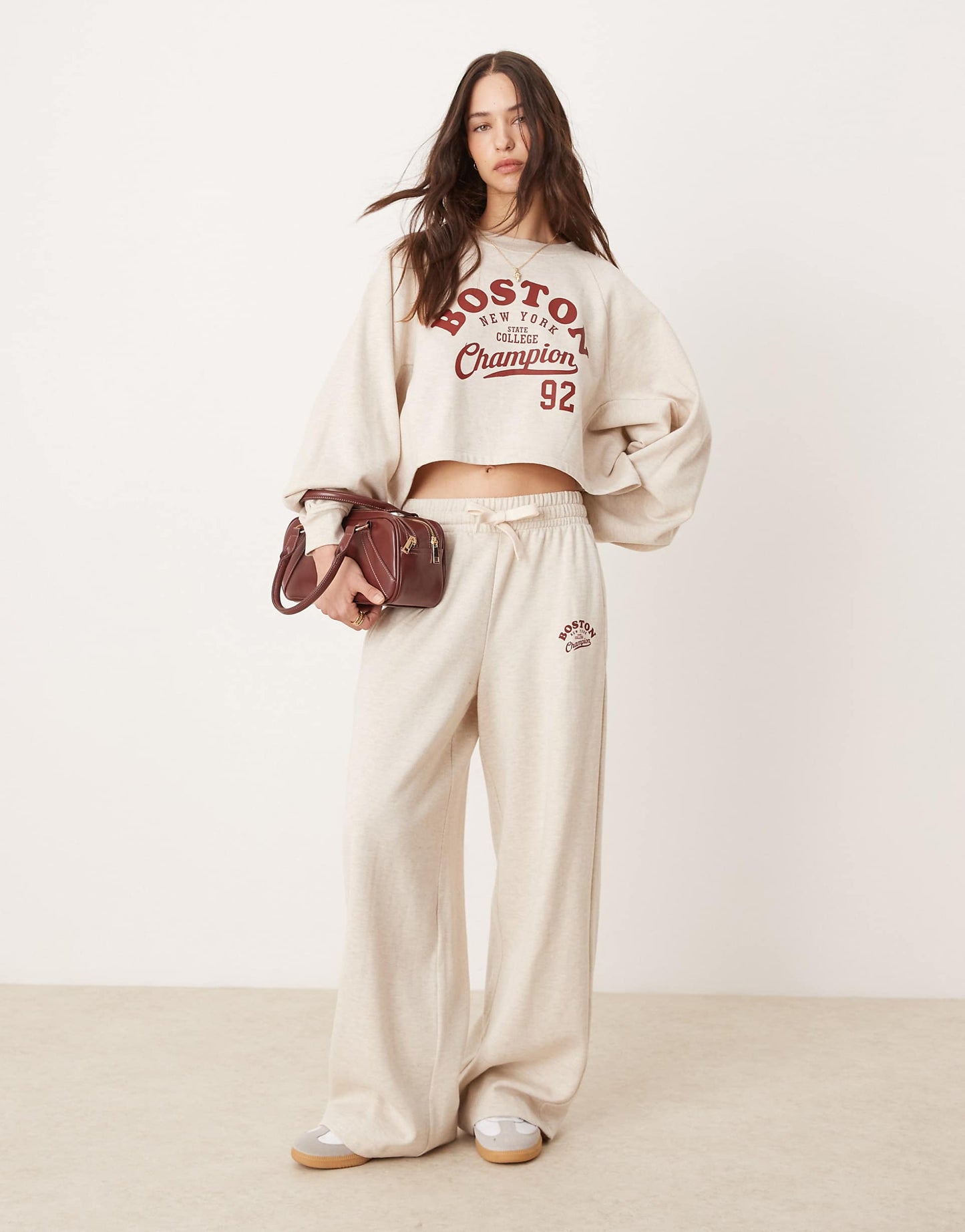Topshop - Premium - Sweat à capuche oversize - Écru