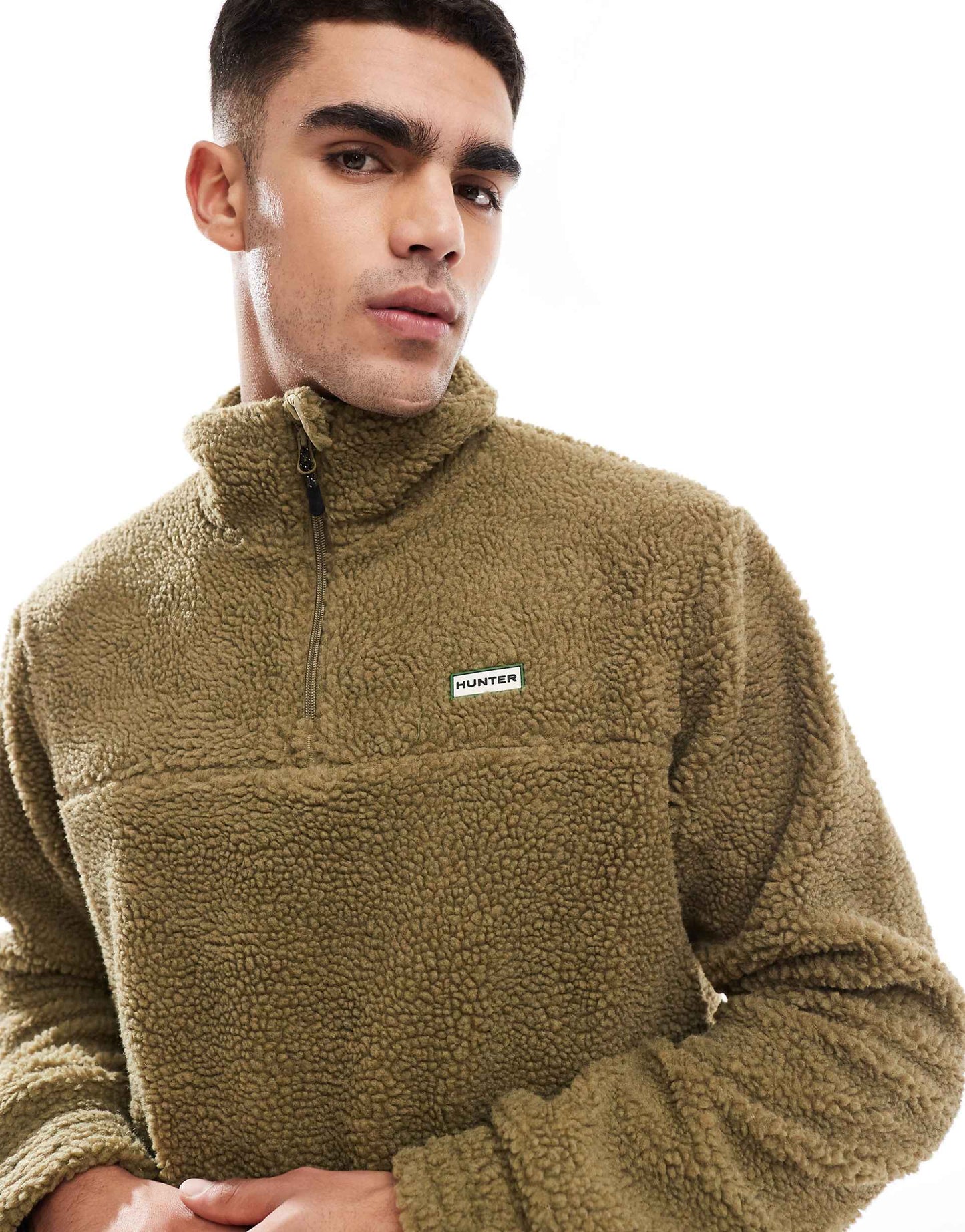 Polaire à col zippé en peau de mouton