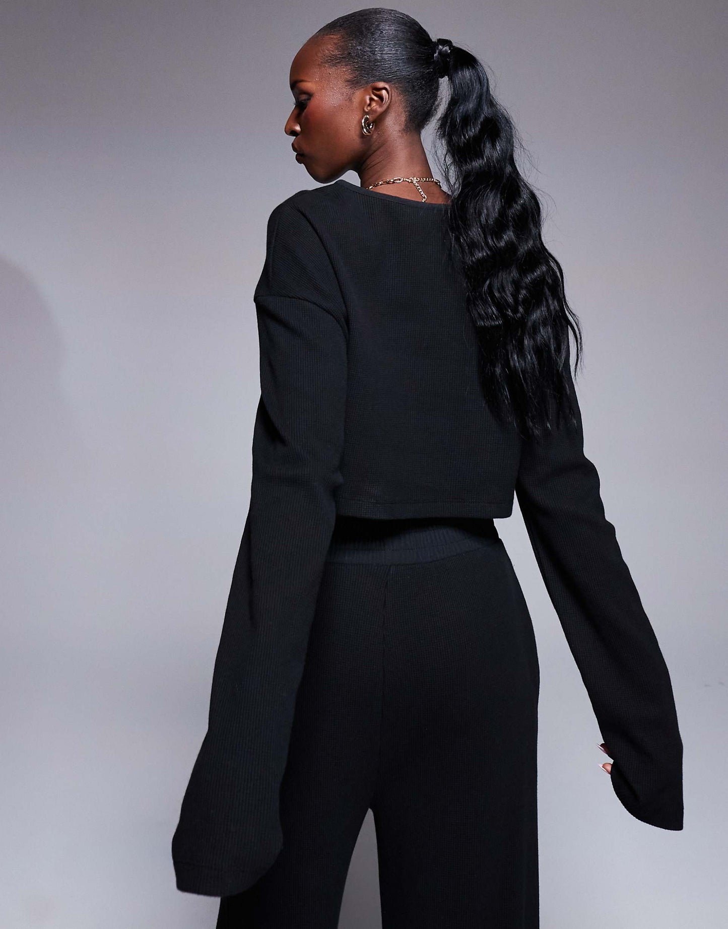 haut boutonné gaufré avec nylon