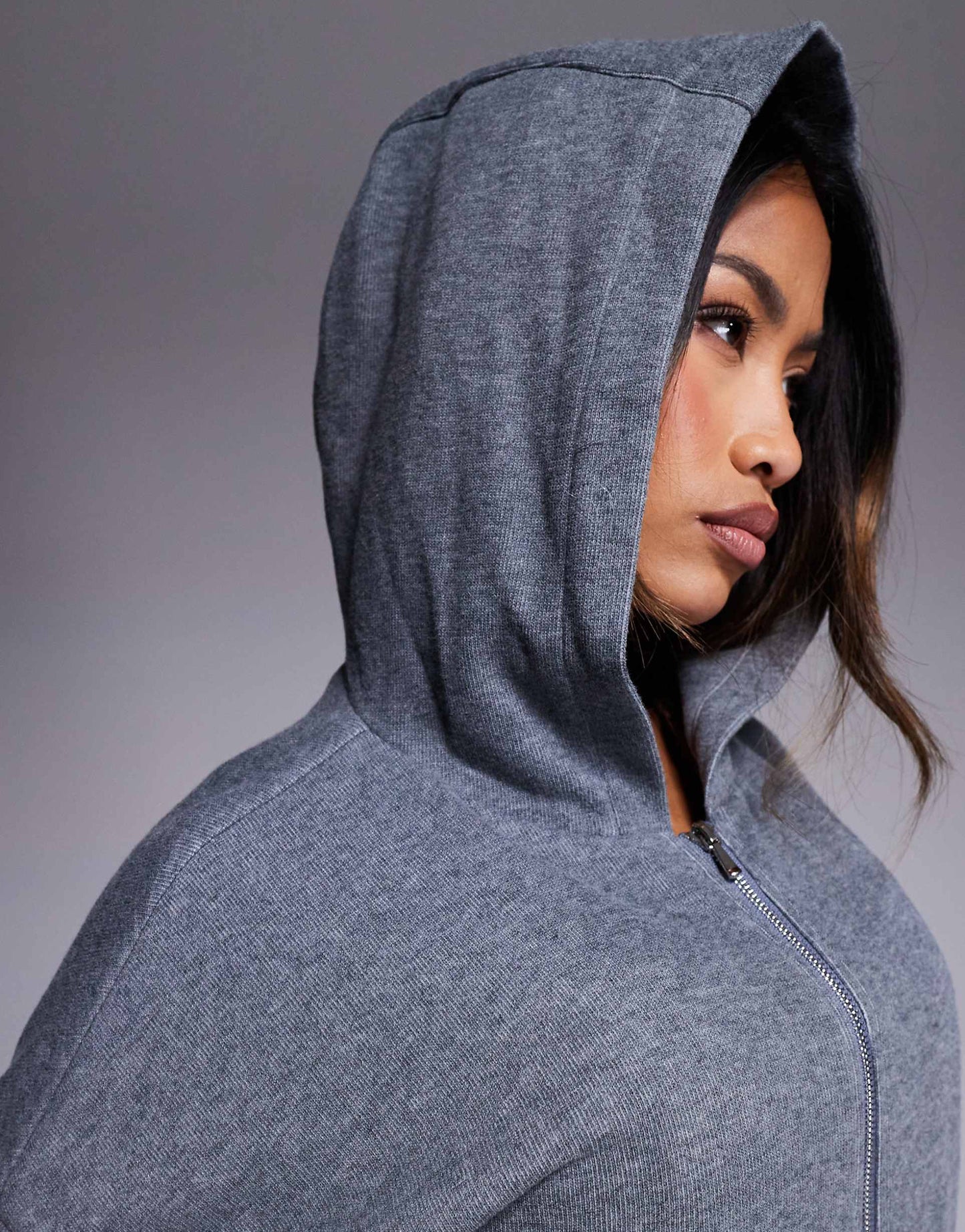 Ensemble sweat à capuche court zippé