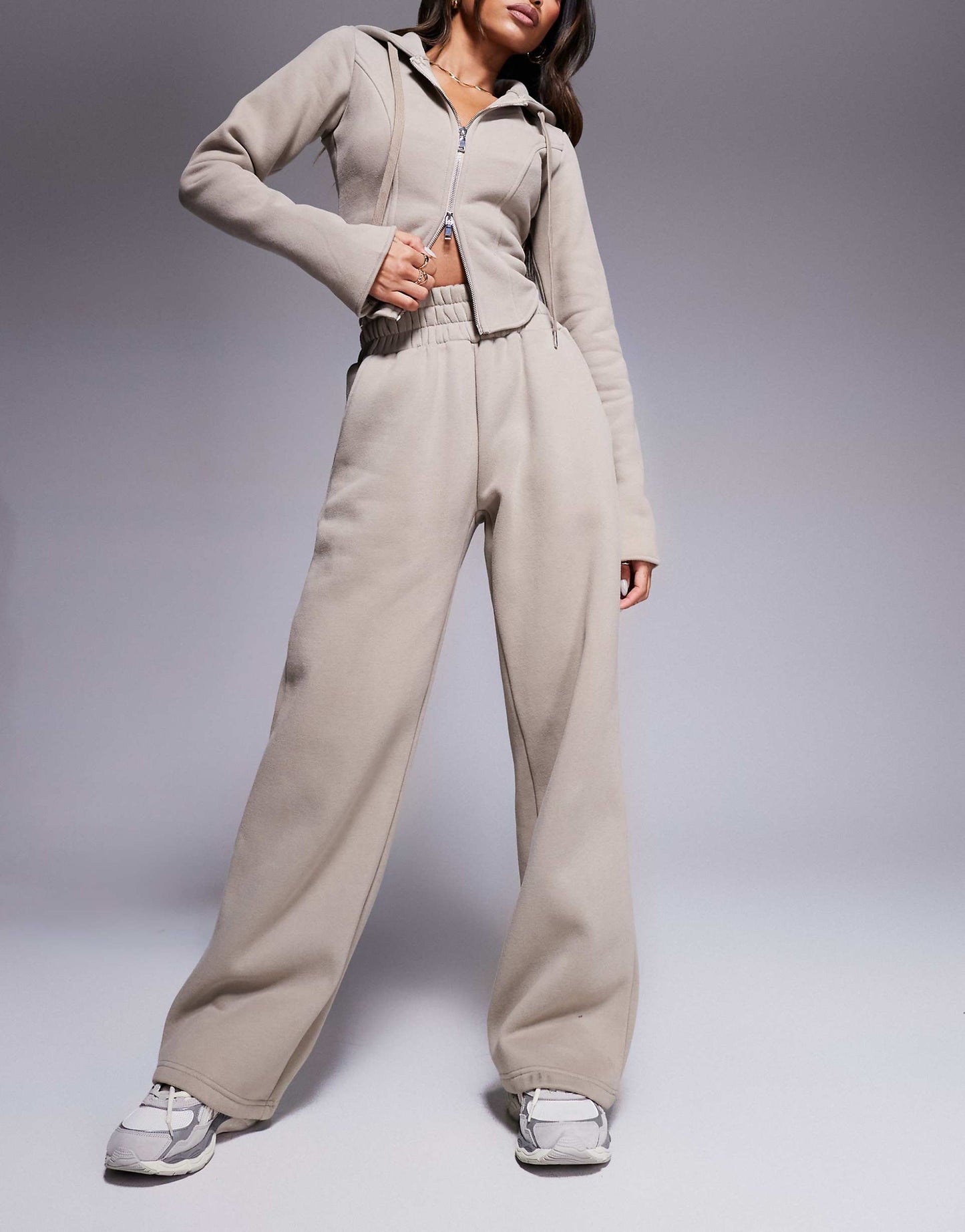 Pantalon de jogging large à dos en polaire