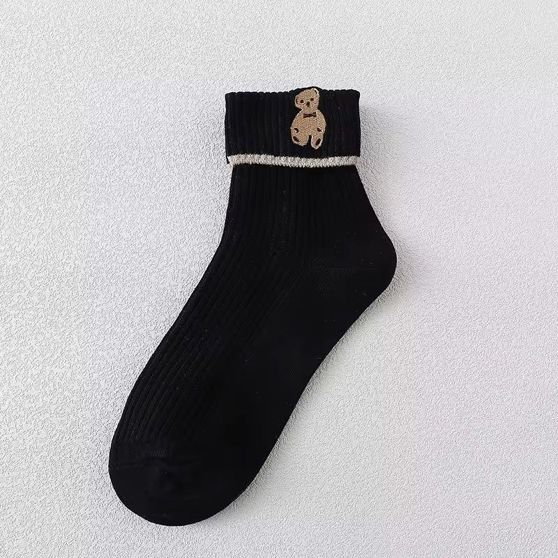 Chaussettes mi-longues, motif ours de dessin animé