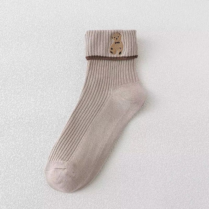 Chaussettes mi-longues, motif ours de dessin animé