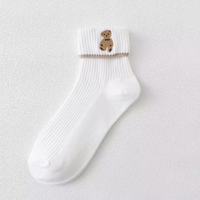 Chaussettes mi-longues, motif ours de dessin animé
