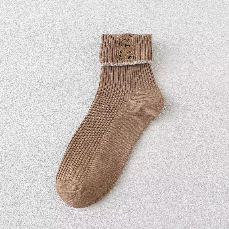 Chaussettes mi-longues, motif ours de dessin animé