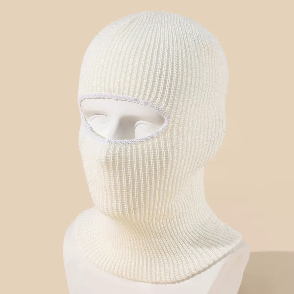 Bonnet-cagoule en maille côtelée à col long