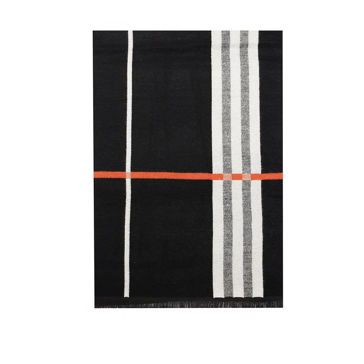 1 Paire d'écharpes élégantes noires à carreaux