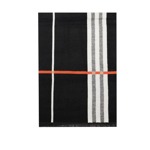 1 Paire d'écharpes élégantes noires à carreaux