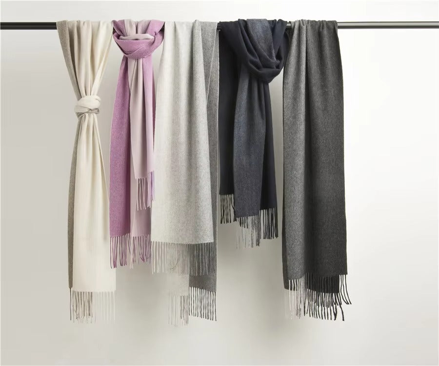 1 paire d'écharpes d'hiver classiques unies