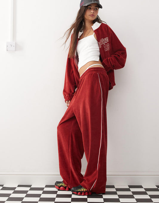 jogging coupe droite en velours