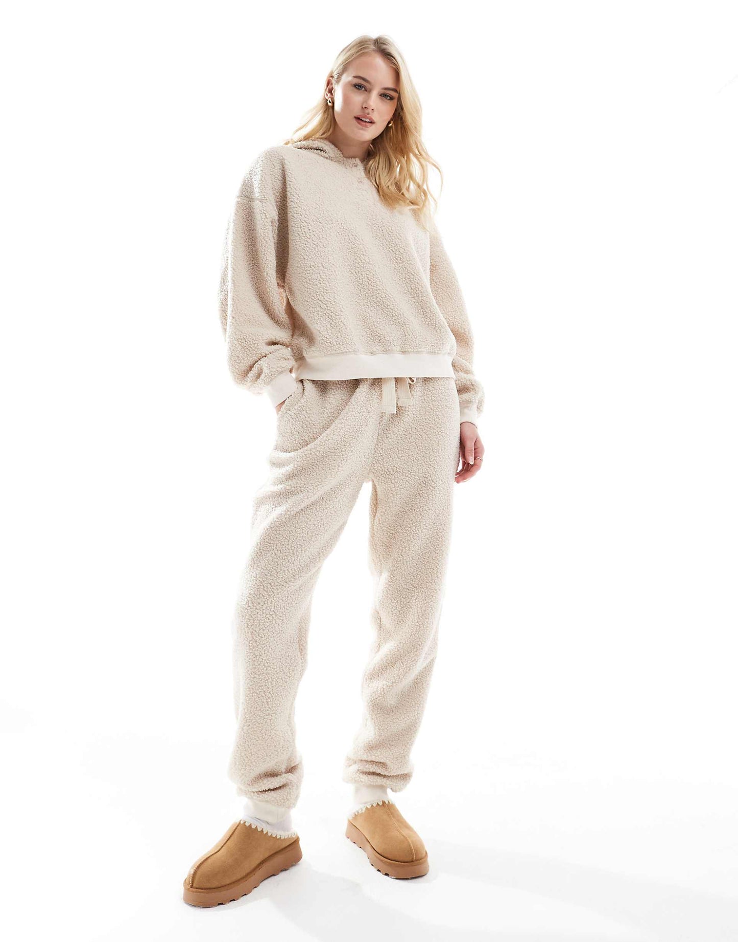 Ensemble sweat à capuche et jogging oversize en borg Tall Lounge