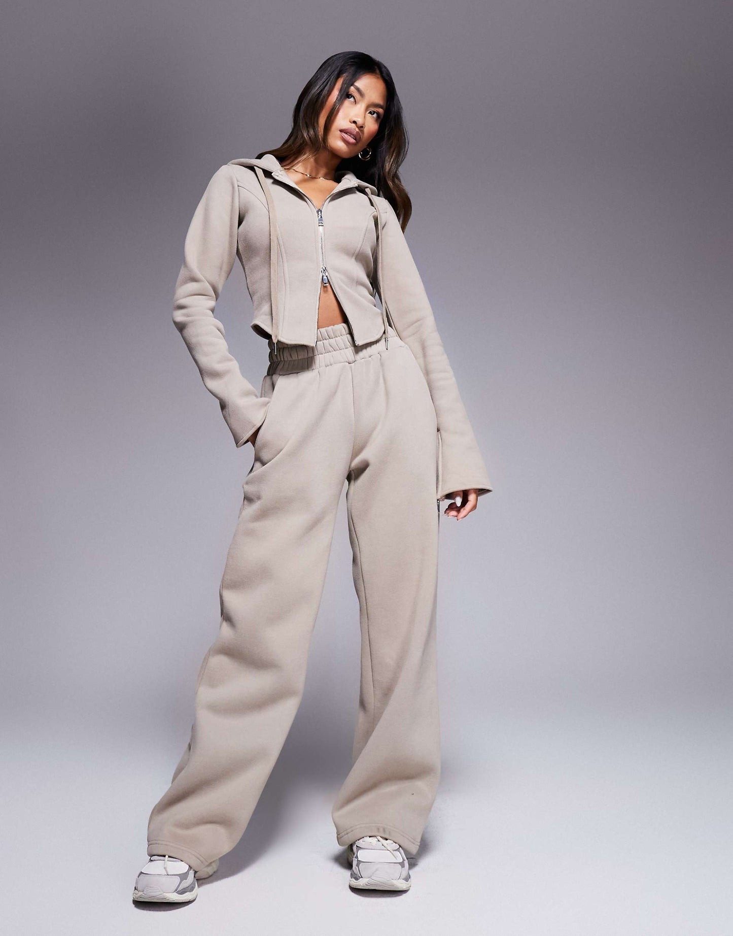 Pantalon de jogging large à dos en polaire