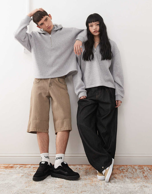 Sweat à capuche unisexe Reclaimed Boxy avec fermeture éclair