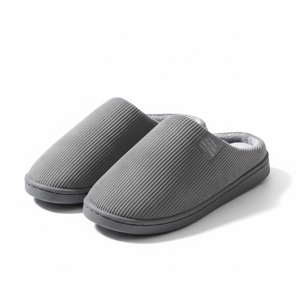 Chaussons Velours Côtelé