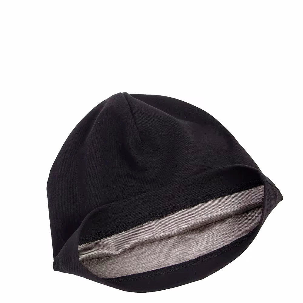 Bonnet-cagoule en maille côtelée à col long