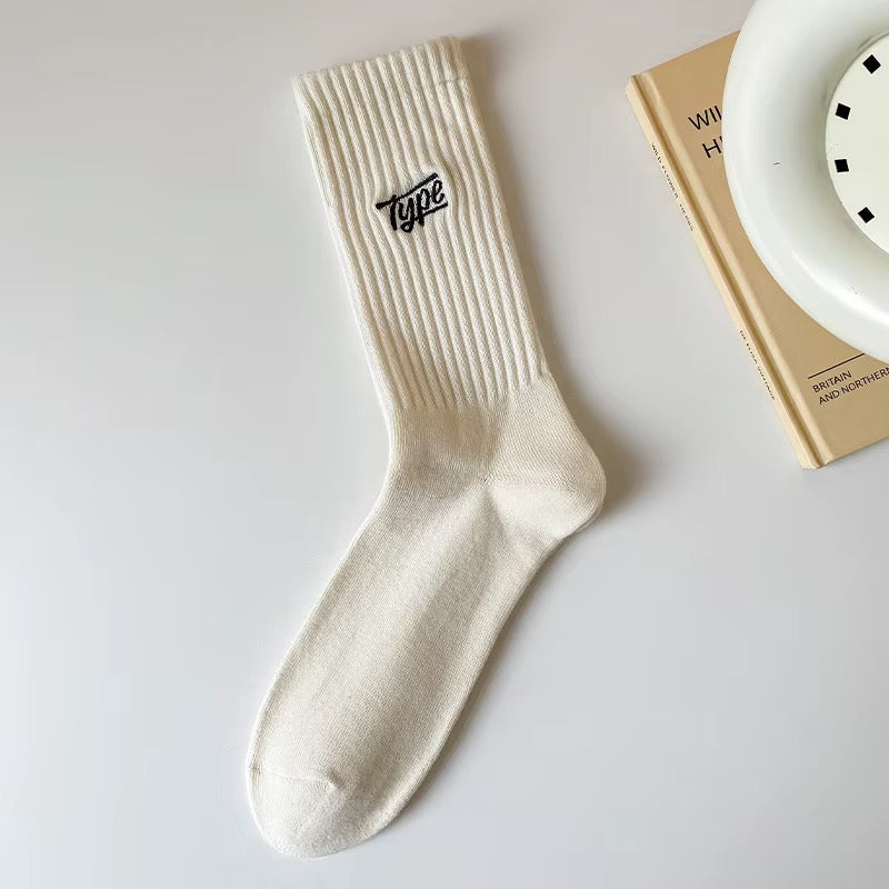 Chaussette marron côtelée KACL, vue de dessus