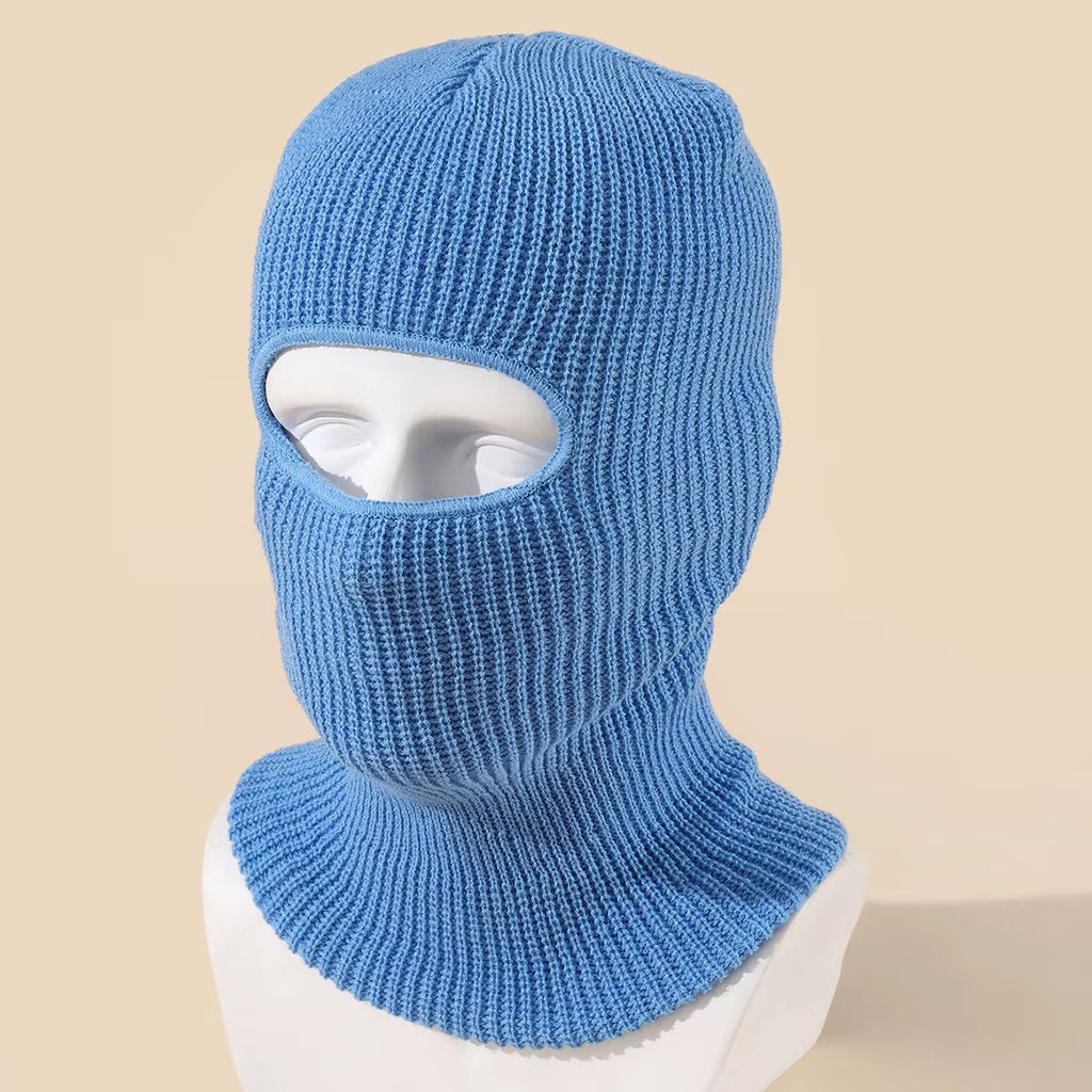 Bonnet-cagoule en maille côtelée à col long