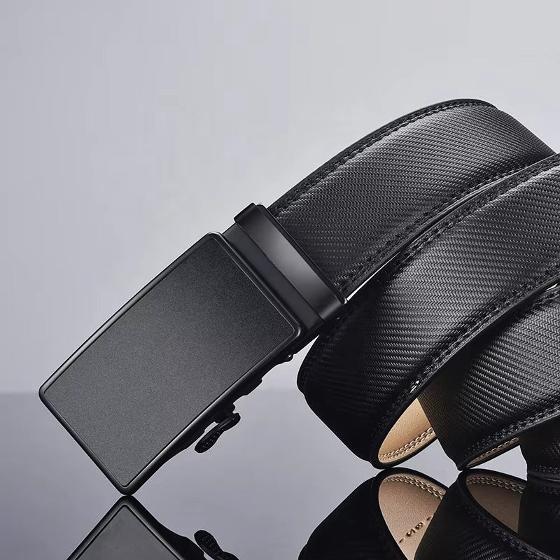 Ceinture en cuir noir pour homme