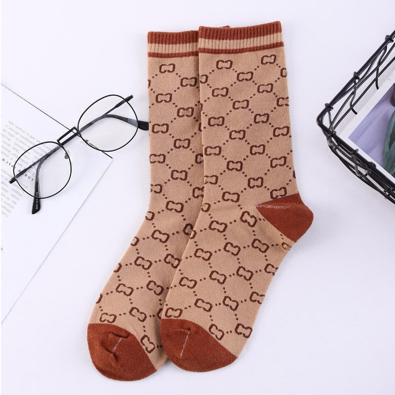 Chaussettes Mi-Mollet Coton | Motifs Luxueux & Style Raffiné