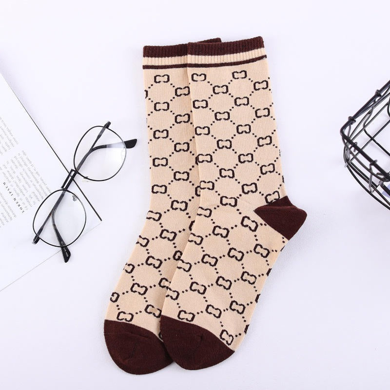 Chaussettes Mi-Mollet Coton | Motifs Luxueux & Style Raffiné