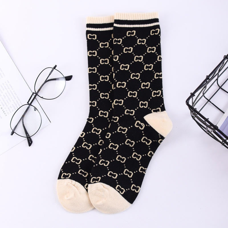 Chaussettes Mi-Mollet Coton | Motifs Luxueux & Style Raffiné