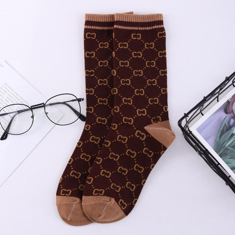 Chaussettes Mi-Mollet Coton | Motifs Luxueux & Style Raffiné