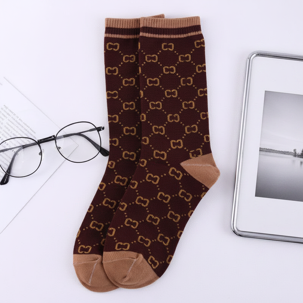 Chaussettes Mi-Mollet Coton | Motifs Luxueux & Style Raffiné