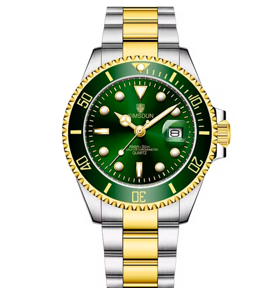 Montre mécanique automatique, bracelet en acier de couleur verte fantôme, bijou étanche pour hommes