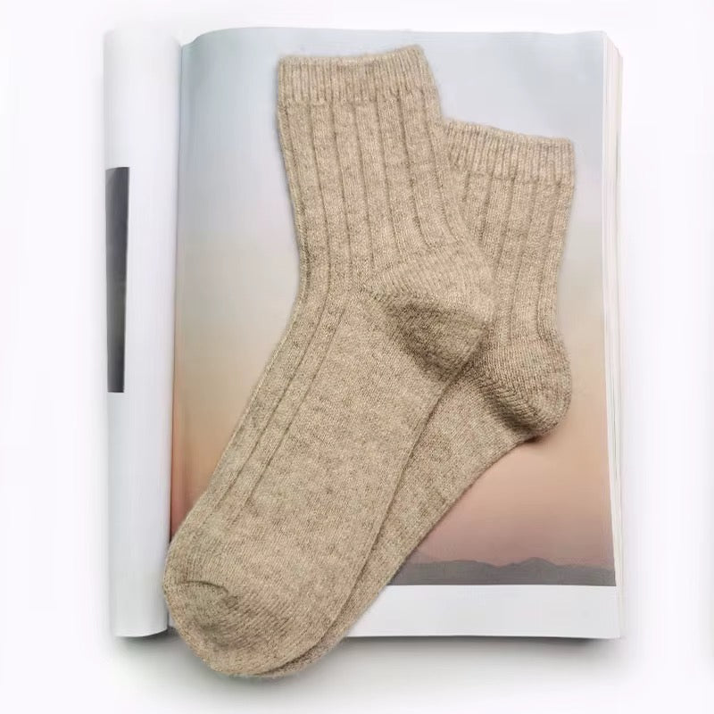 Chaussettes Cachemire Côtelées