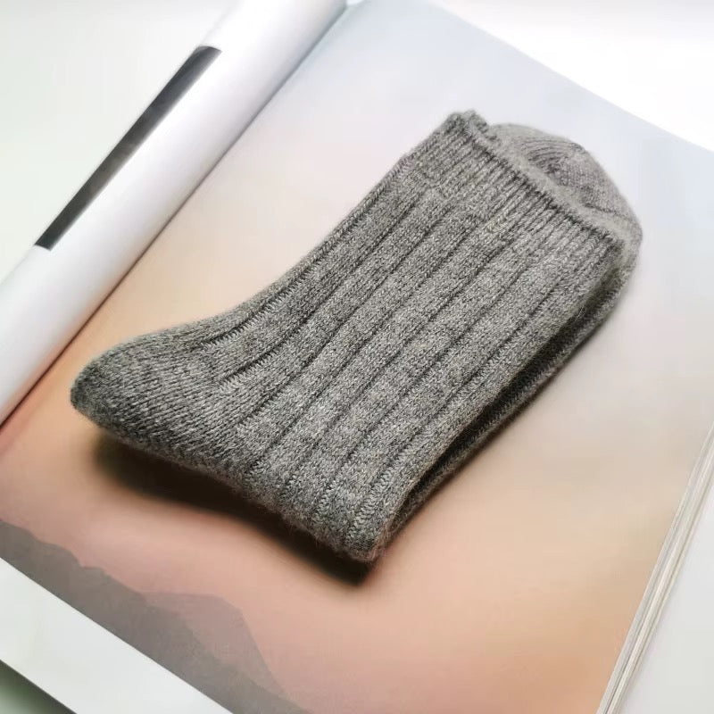 Chaussettes Cachemire Côtelées