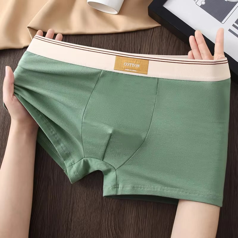 Boxers en coton pour homme | Sous-vêtements confortables, doux et respirants, taille mi-haute
