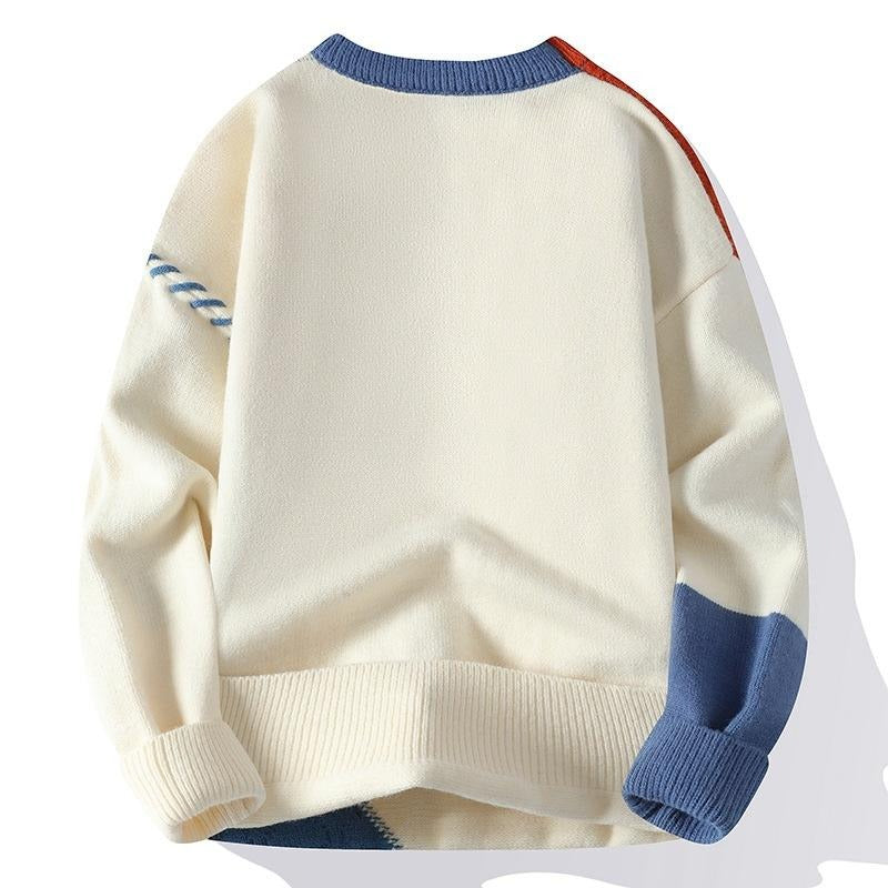 Pull en maille patchwork color block pour l'hiver