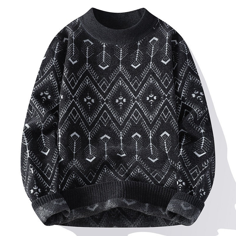 Pull vintage en maille pour homme