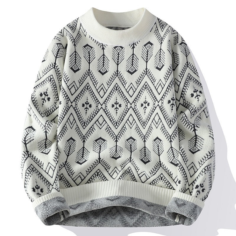 Pull vintage en maille pour homme