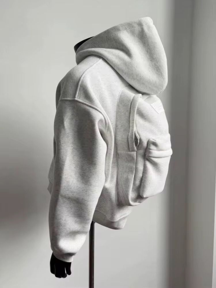 Sweat à capuche zippé rétro en coton pour homme