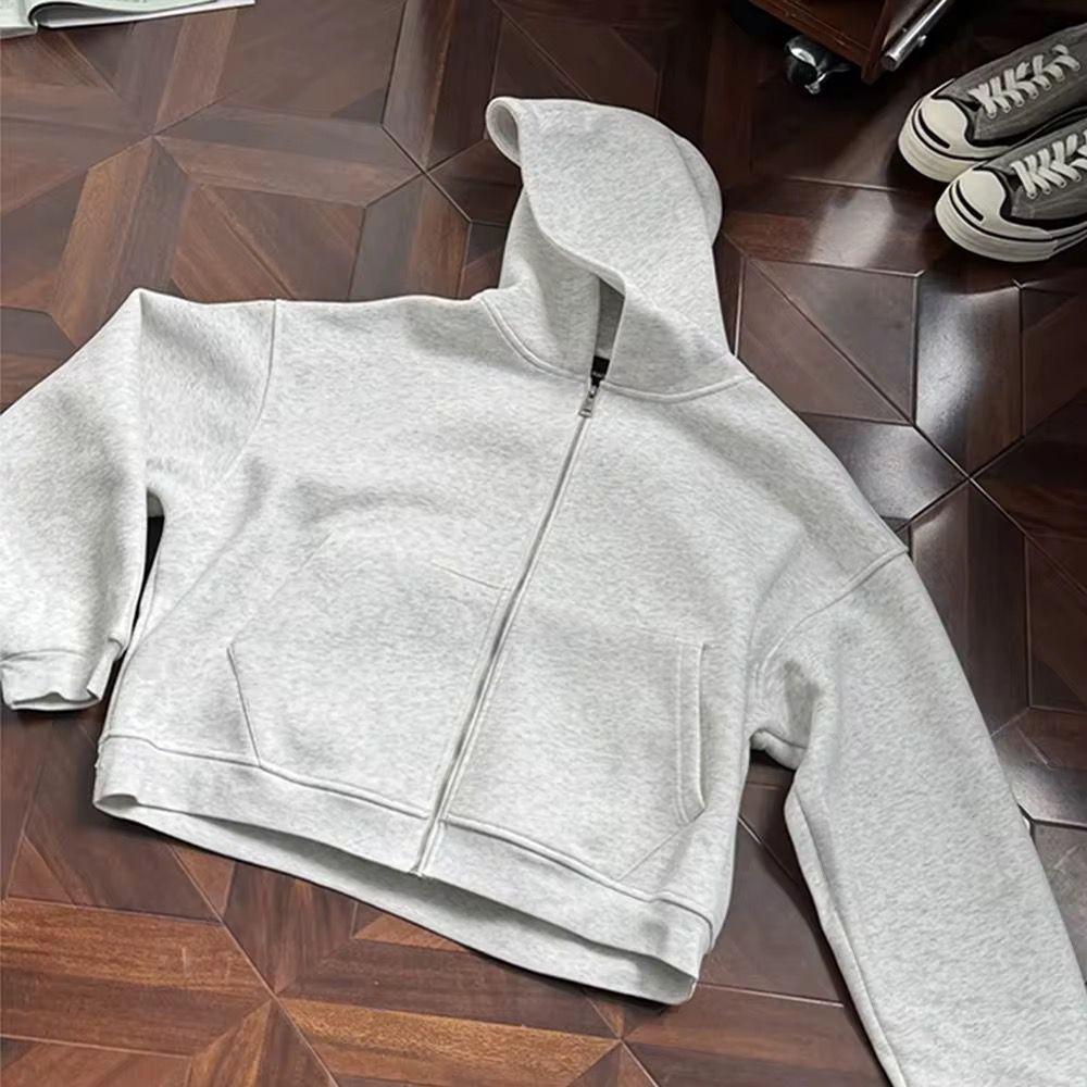 Sweat à capuche zippé rétro en coton pour homme