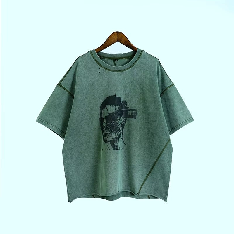 T-shirt oversize vintage délavé pour homme