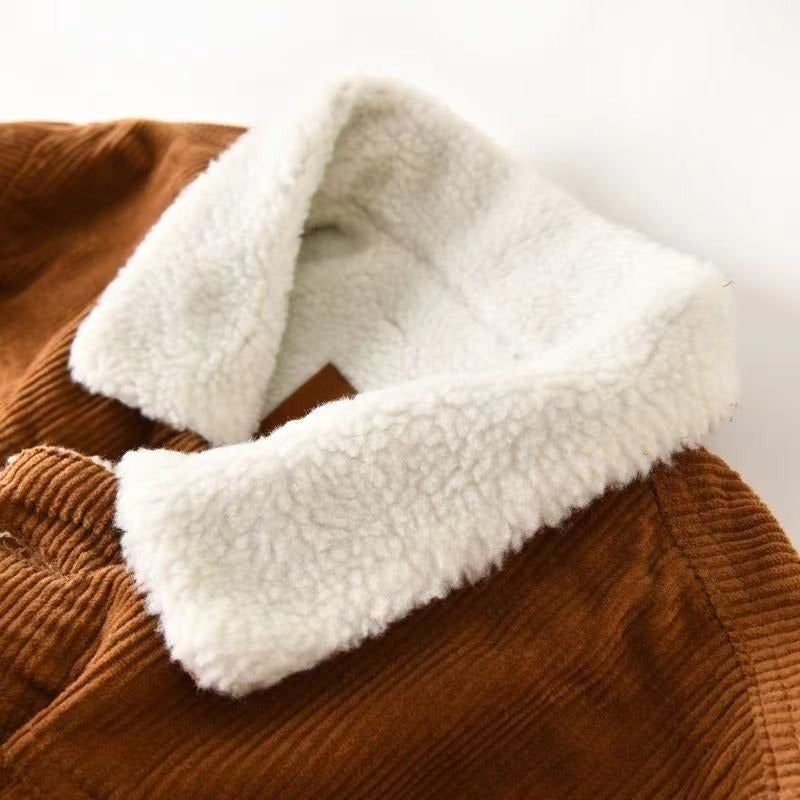 Veste en velours côtelé doublée sherpa pour homme