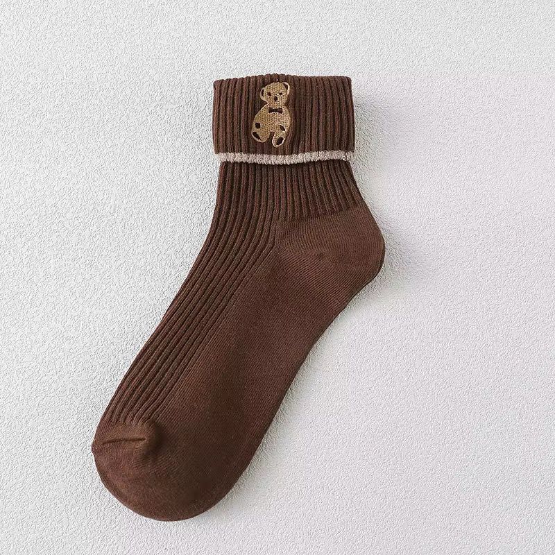 Chaussettes mi-longues, motif ours de dessin animé