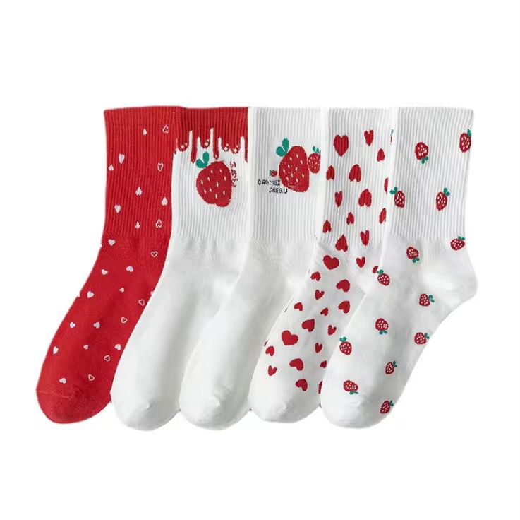 Chaussettes mi-mollet mignonnes et colorées