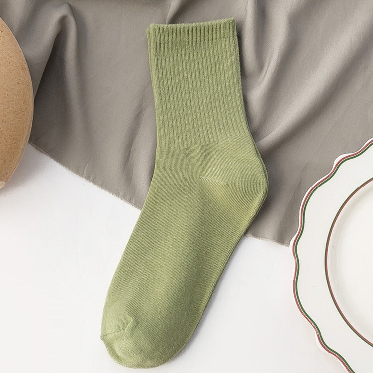 Chaussettes mi-mollet unisexes en coton, lot coloré et confortable au quotidien