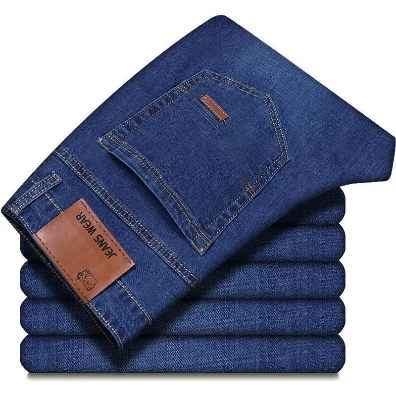 Jean slim classique pour homme, pantalon décontracté extensible et confortable