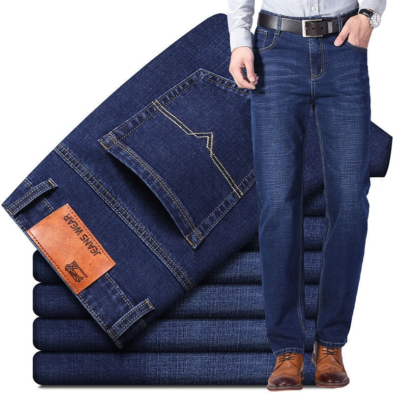 Jean slim classique pour homme, pantalon décontracté extensible et confortable