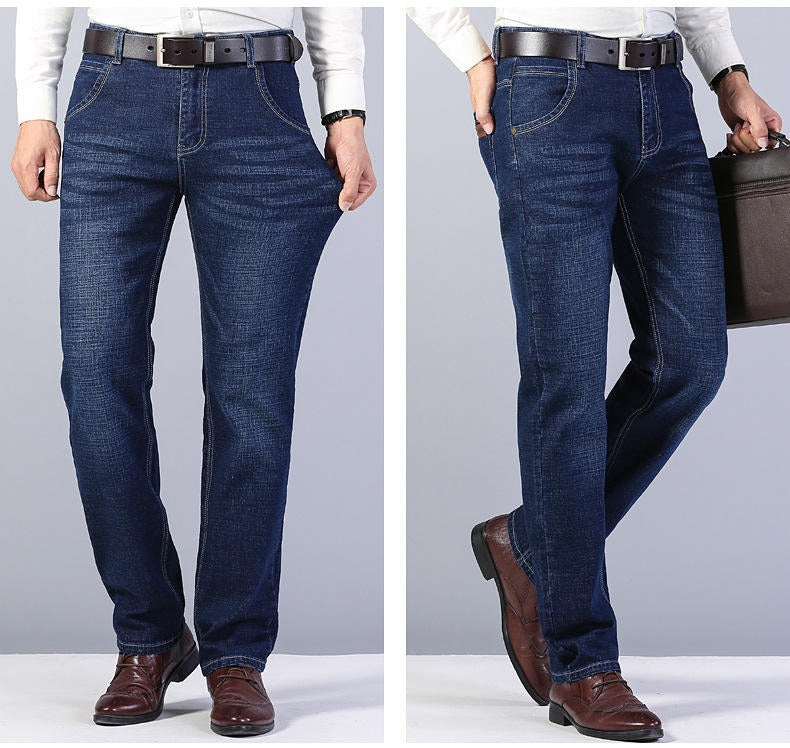Jean slim classique pour homme, pantalon décontracté extensible et confortable