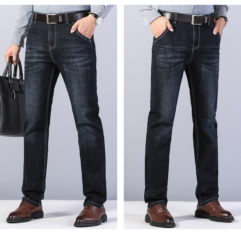 Jean slim classique pour homme, pantalon décontracté extensible et confortable