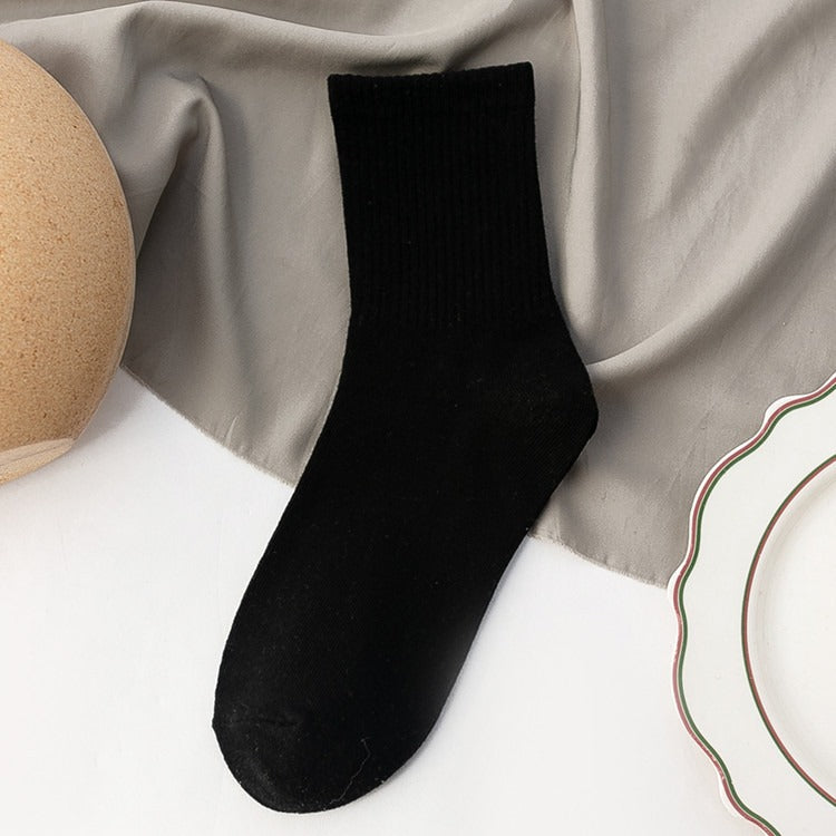 Chaussettes mi-mollet unisexes en coton, lot coloré et confortable au quotidien