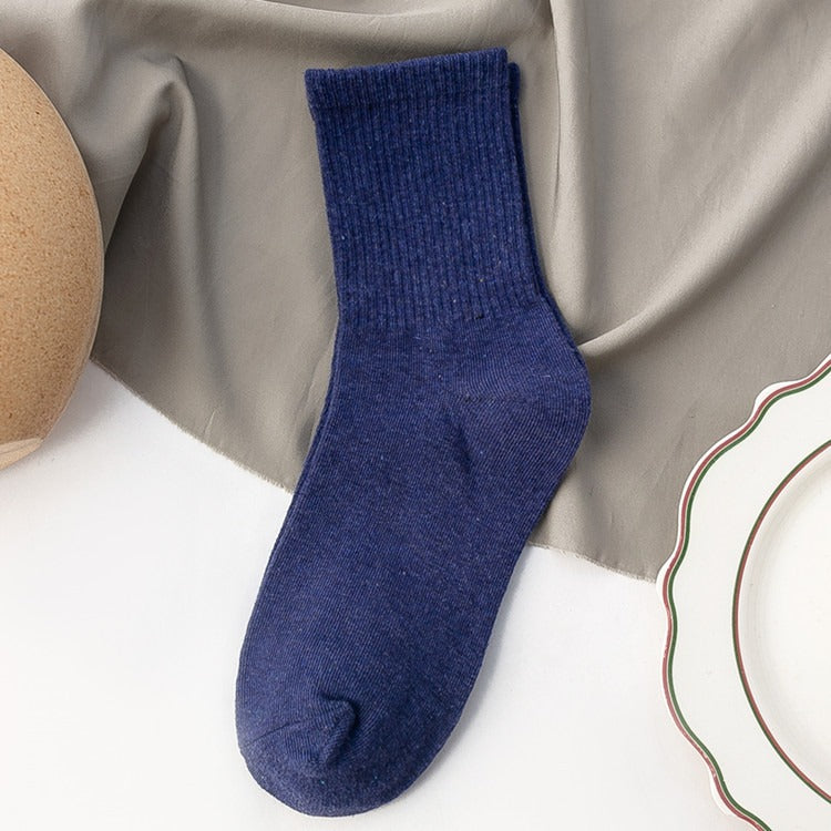 Chaussettes mi-mollet unisexes en coton, lot coloré et confortable au quotidien